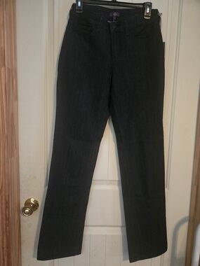 NYDJ Marilyn Straight Leg Jeans Black Size 4 - New Without Tags